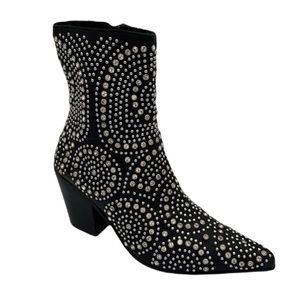 Jeffrey Campbell Rhinestone & Studded Leather Boots- New Size 7